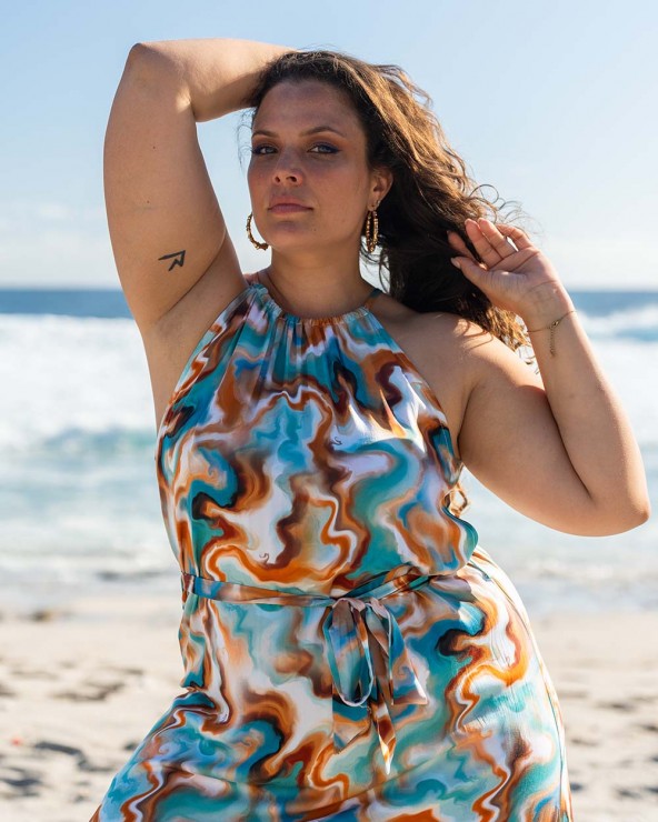 ROBE CARAMEL BLEU